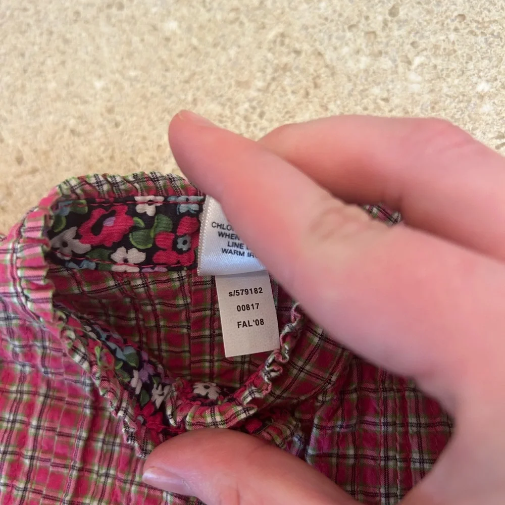 Baby Gap 2008 Pink Flannel Baby Button‎ Down Shirt